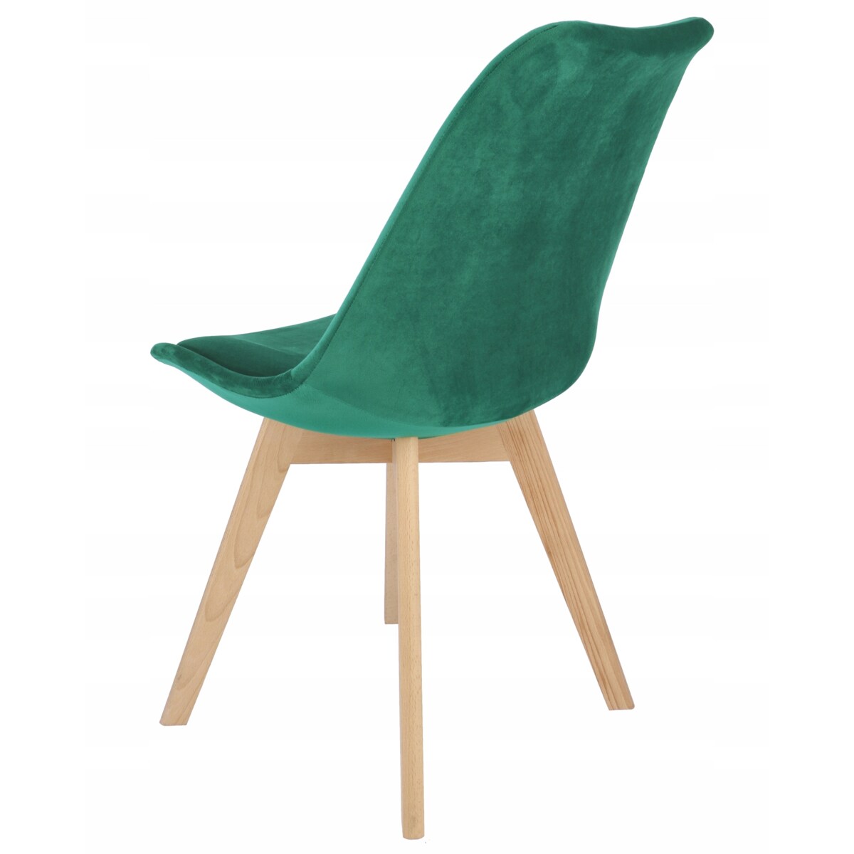 Krzesło tapicerowane welurowe BARI zielone