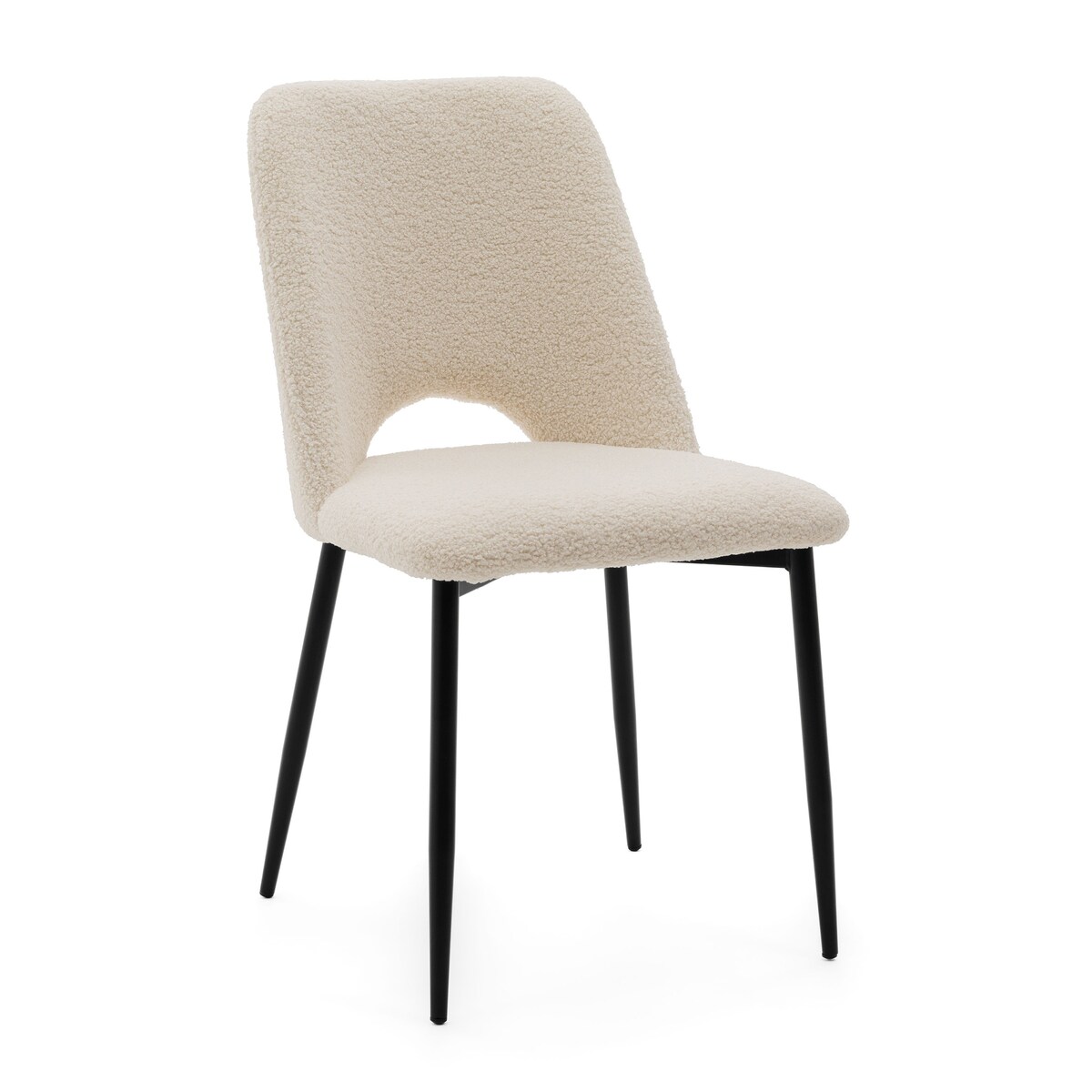 KRZESŁO TAPICEROWANE DO SALONU GLAMOUR TKANINA BOUCLE TEDDY JASNOBEŻOWE ORO