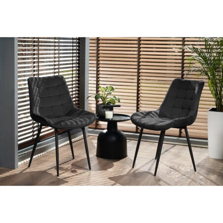2 X Krzesło Do Jadalni Kuchni Salonu Do Jadalni Kuchni Stołu Zestaw Komplet Misty Czarne