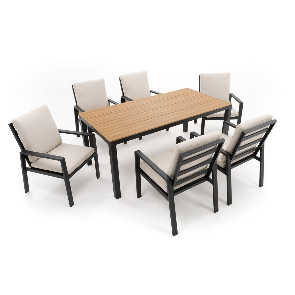 Zestaw mebli ogrodowych aluminiowe nowoczesne ATOL grafitowo beżowe