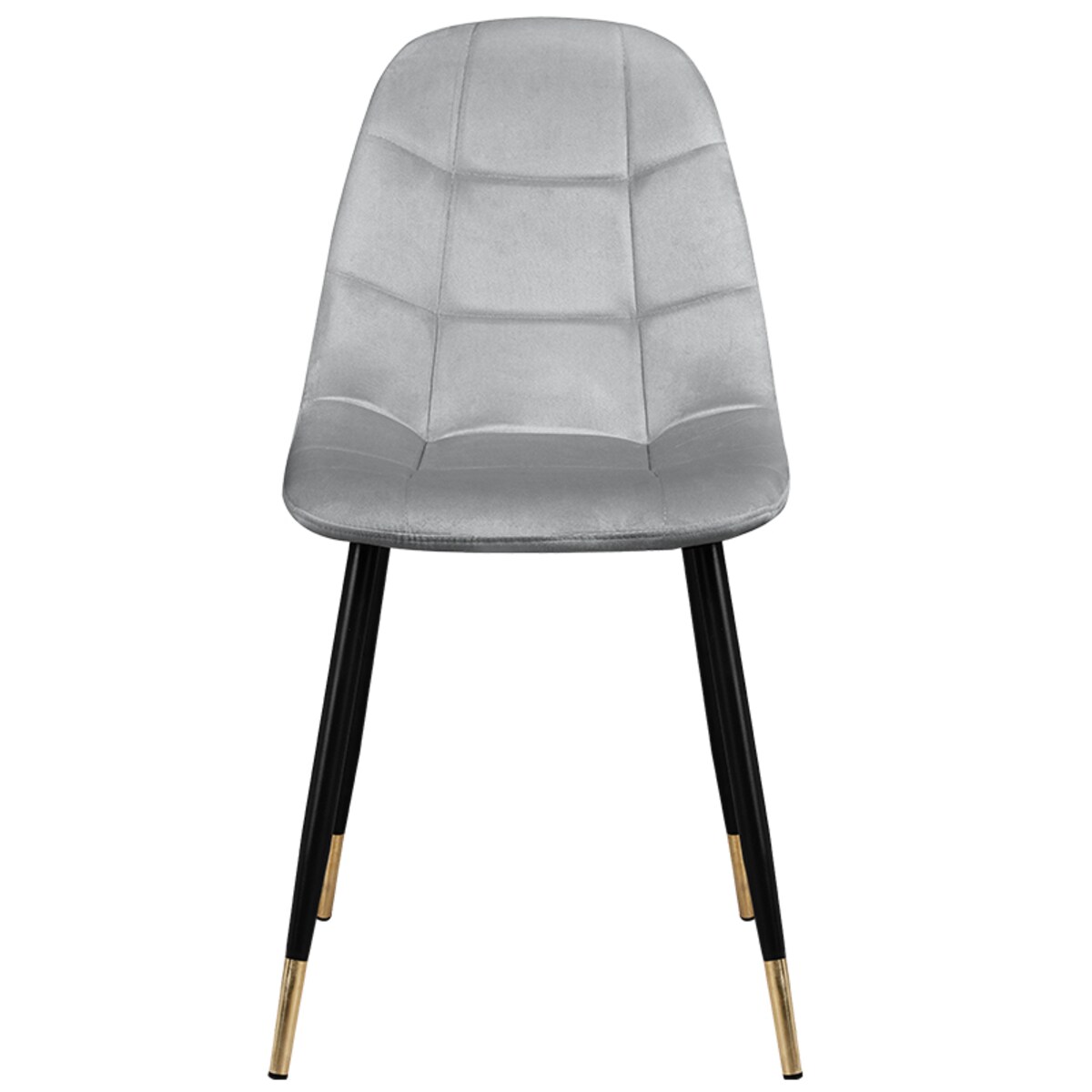 Krzesło tapicerowane szare pikowane welurowe do salonu jadalni