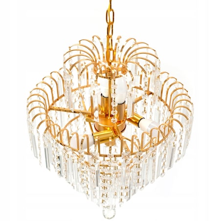 Lampa Wisząca Glamour Kryształowa Gold Złota E14