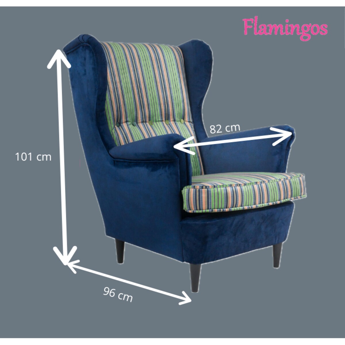 Fotel uszak Cambridge velvet – elegancki fotel wypoczynkowy do salonu i sypialni z autorskim wzorem