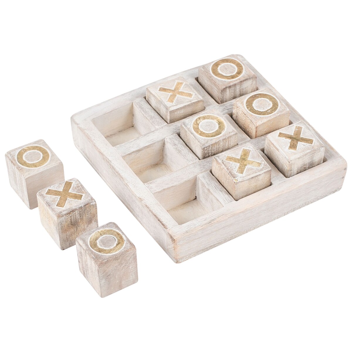 Gra w kółko i krzyżyk ASJUT Drewno mango Beżowy