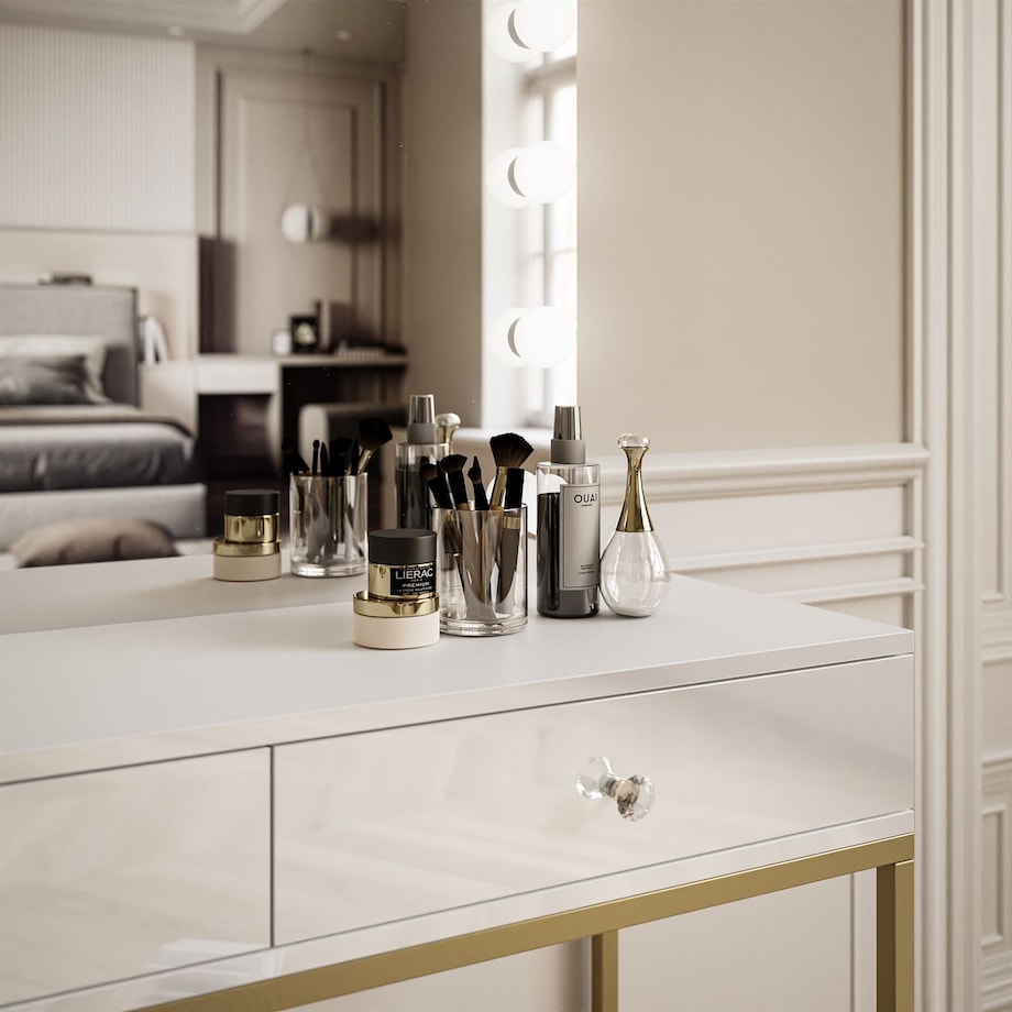 BLANCO GOLD ELITE toaletka z lustrem i oświetleniem LED 100x42x81 cm