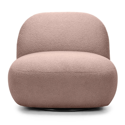 Fotel obrotowy 73x85x85 cm TENNO-3 bouclé różowy