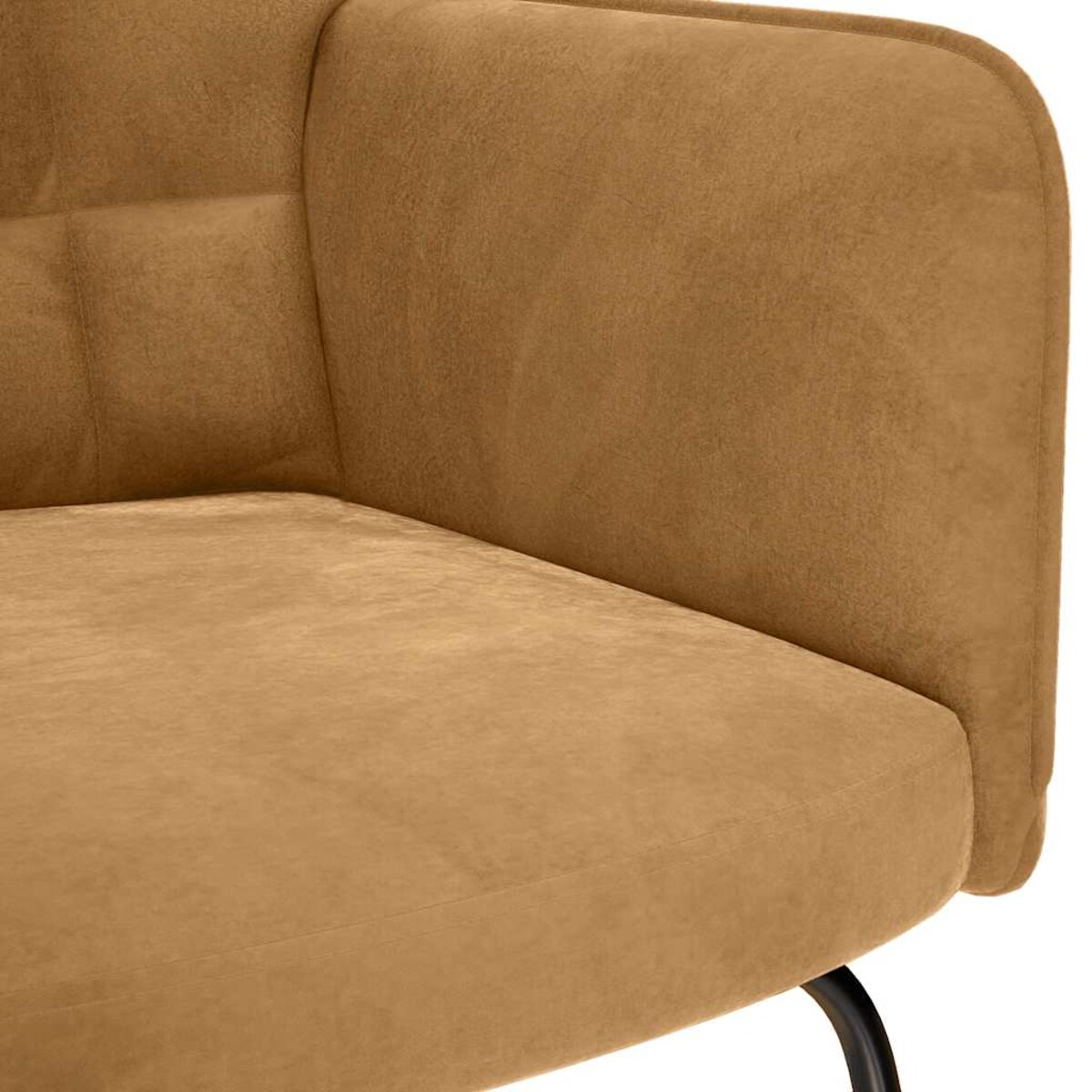 vidaXL Fotel bujany ze stołkiem Brązowy aksamit