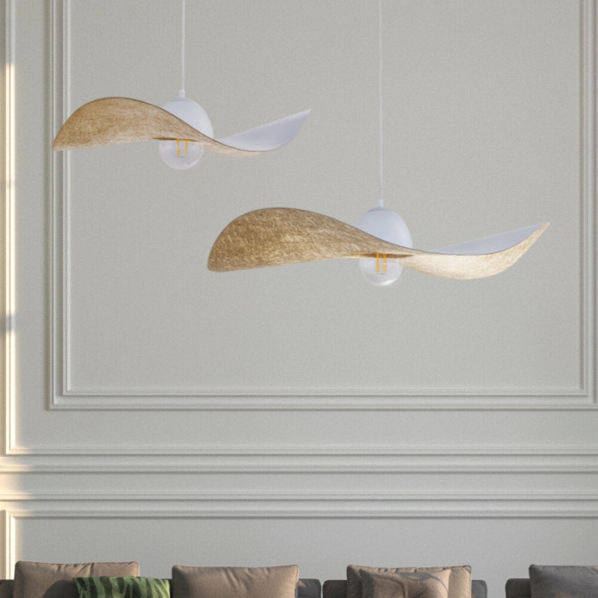 Wisząca lampa do przedpokoju KAPELLO metalowy zwis biały kulisty