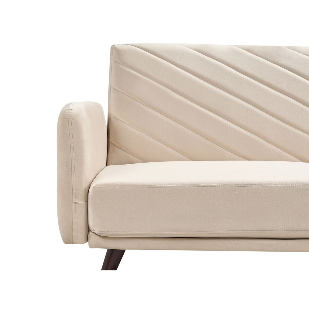 Sofa rozkładana SENJA Welur Beżowy dla 3 osób