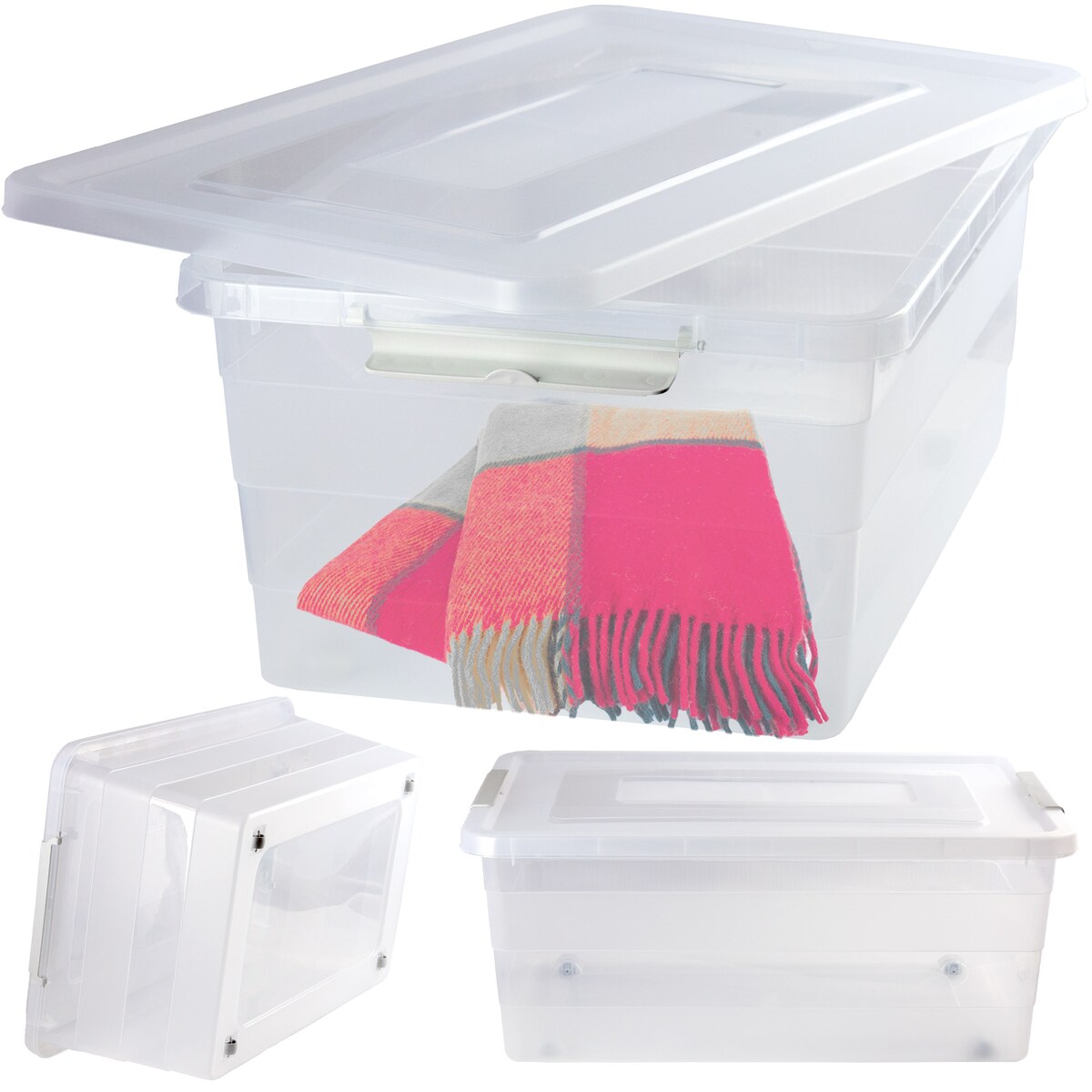 Pojemnik Plastikowy Pudełko Plastikowe Z Pokrywką Na Kółkach Pudło Box 40L