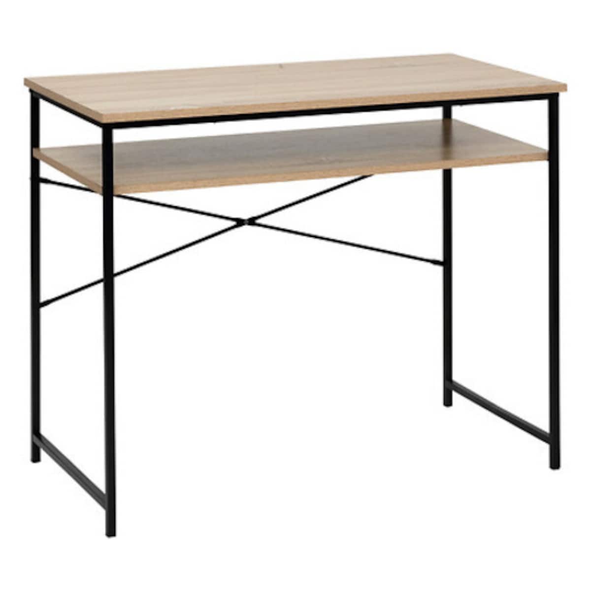 Biurko loftowe Aliaj 90 cm naturalny dąb i czarne do pracy industrialne 5five simply smart
