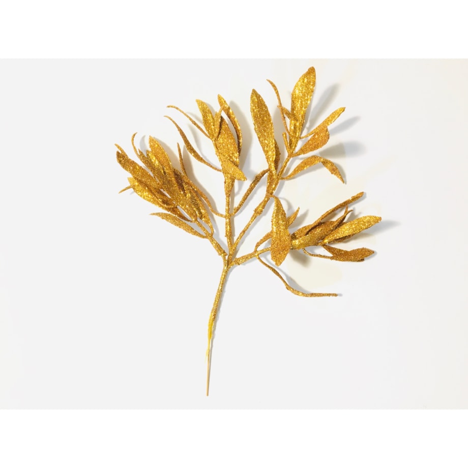 LIŚĆ brokatowy złoty GAŁĄZKA do dekorowania stroika święta choinka listki