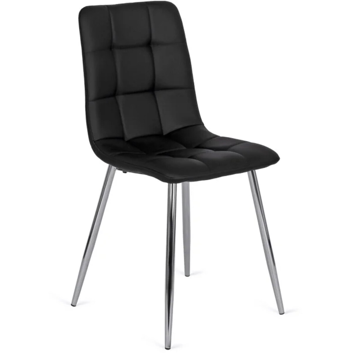 Krzesło Tapicerowane do Jadalni ENZO Czarne Ekoskóra Nowoczesne Loft
