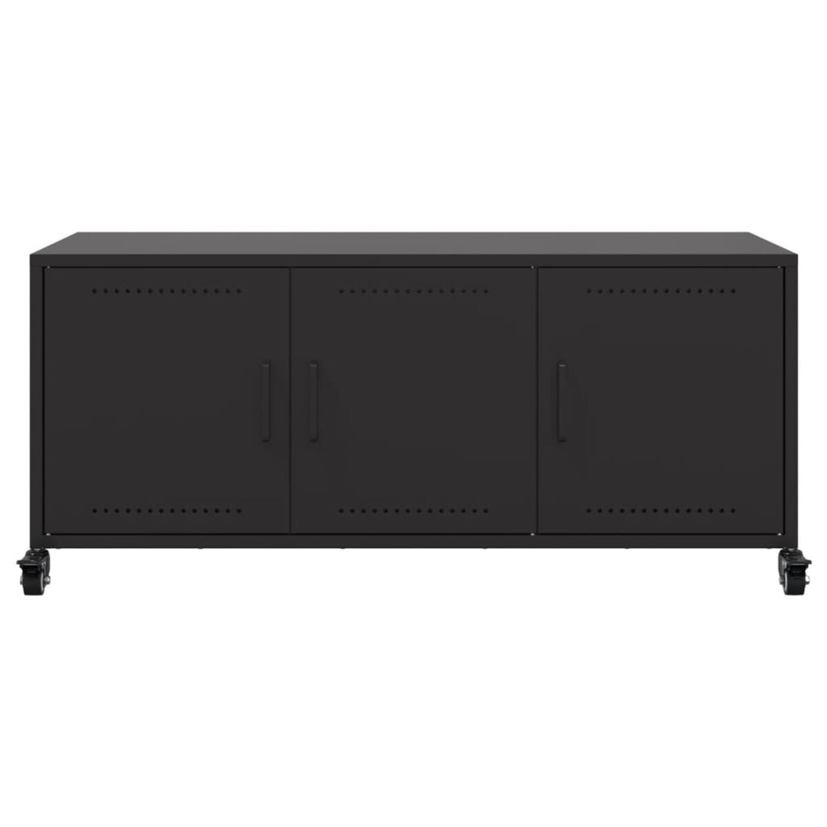 vidaXL Szafka RTV, czarna, 100,5x39x43,5 cm, stal