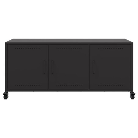 vidaXL Szafka RTV, czarna, 100,5x39x43,5 cm, stal