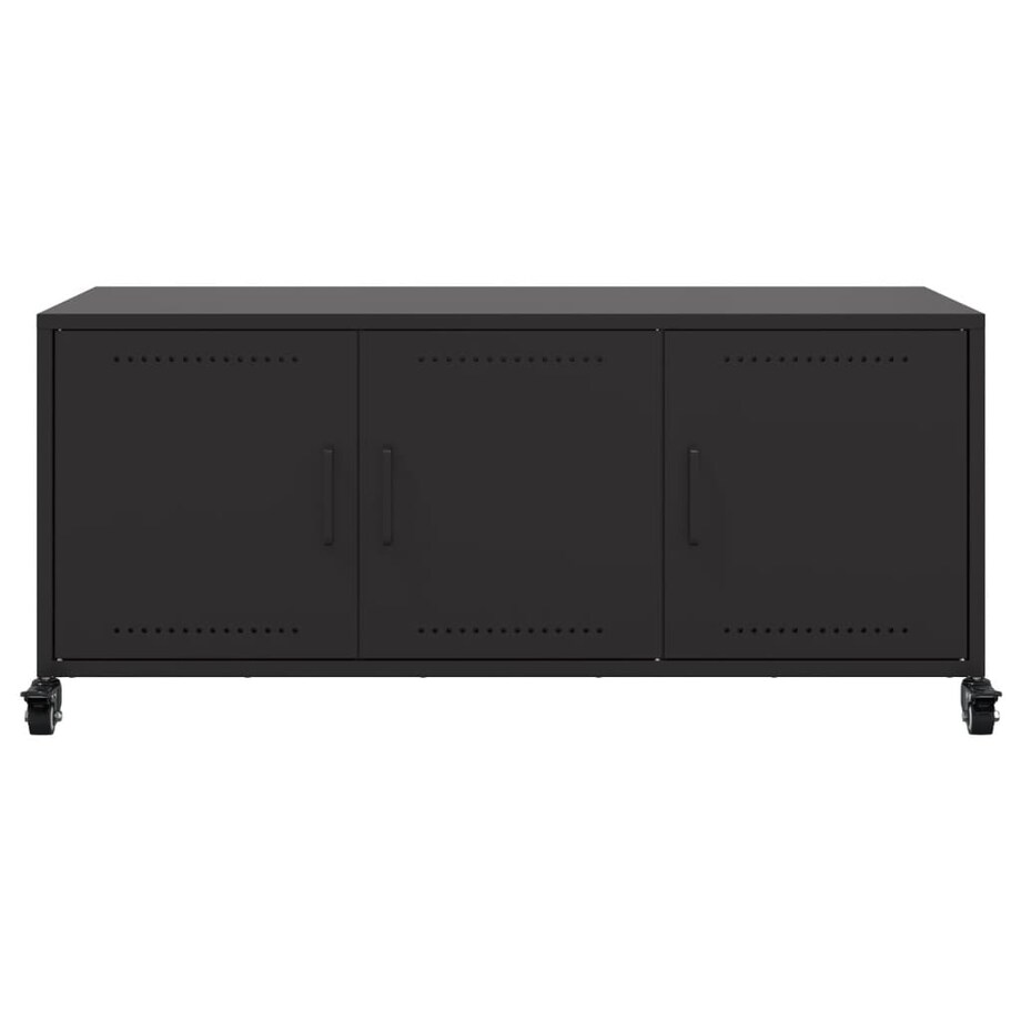 vidaXL Szafka RTV, czarna, 100,5x39x43,5 cm, stal