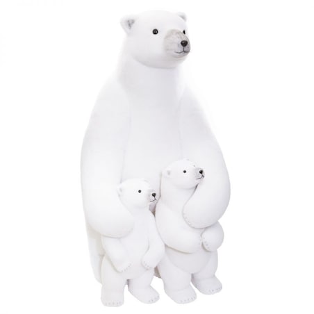 Figurka - mama miś polarny z niedźwiadkami 95 cm