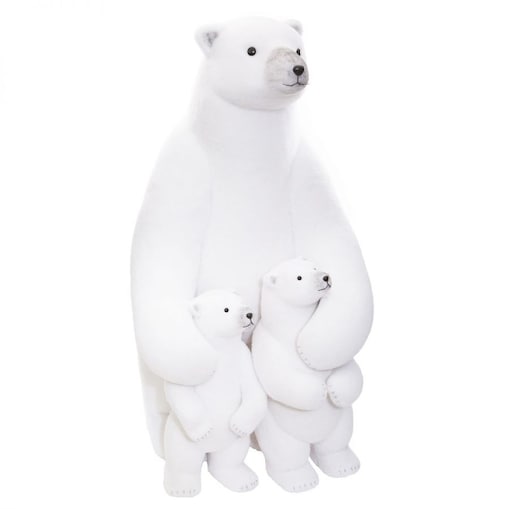 Figurka - mama miś polarny z niedźwiadkami 95 cm