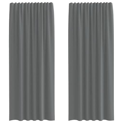 vidaXL Zasłony woalowe z kieszeniami na drążek 2 szt. Ciemnoszary