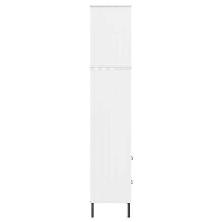vidaXL Regał OSLO z 2 szufladami, biały, 60x35x180 cm, lite drewno
