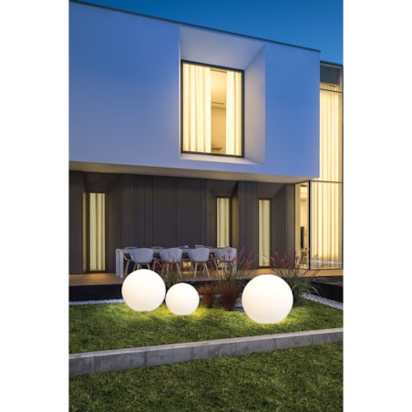 Dekoracyjna LAMPA stojąca CUMULUS L 6978 biała zewnętrzna okrągła ogrodowa kula outdoor IP44, Nowodvorski