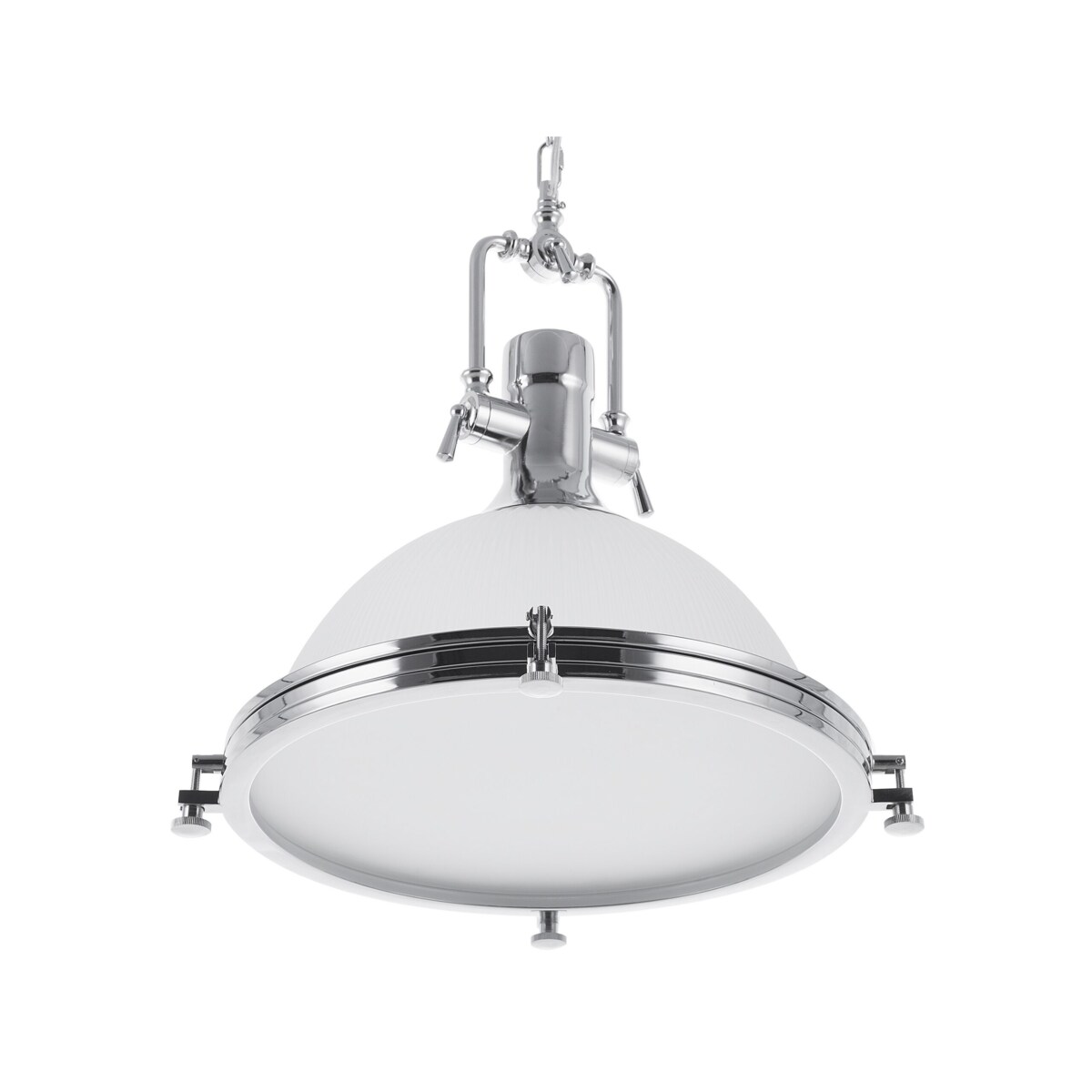 Lampa wisząca szklana biało-srebrna EBRON