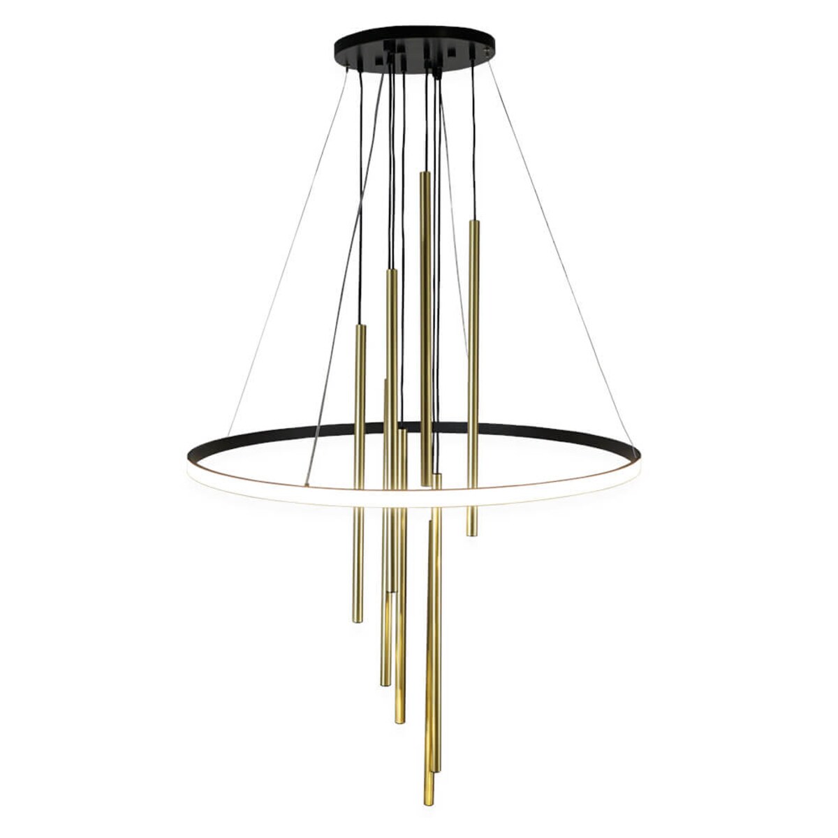 Nowoczesna lampa wisząca Luna 8978 Amplex do pokoju tuby mosiądz