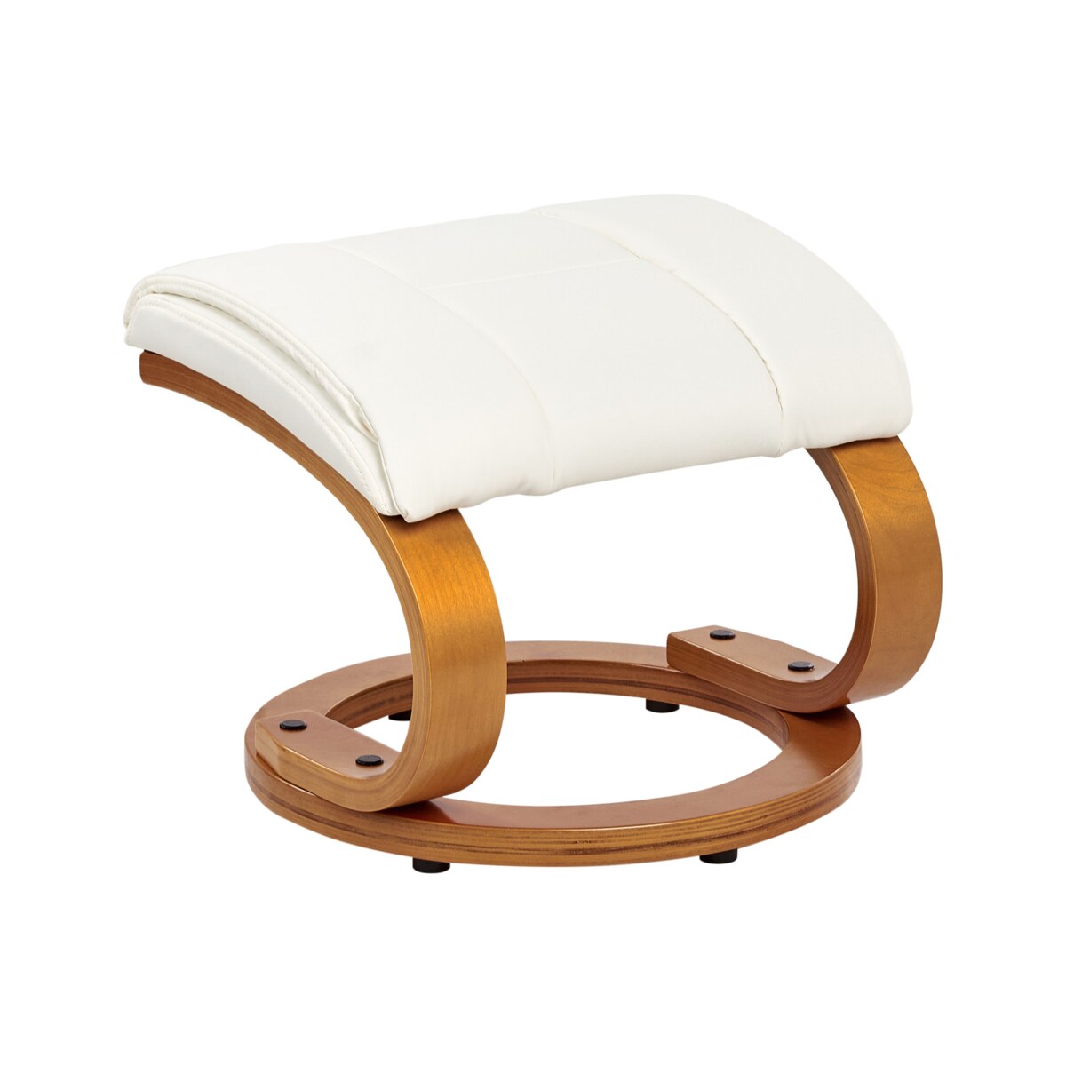 Fotel z masażem FORCE Z podnóżkiem Ekoskóra Biały