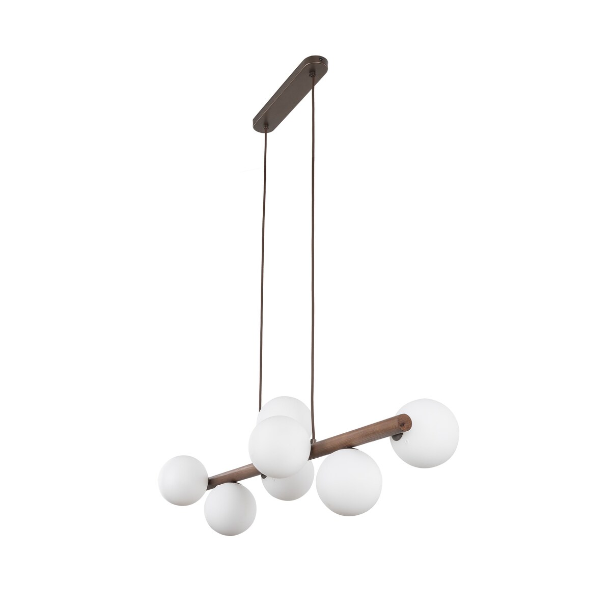 Lampa wisząca TK Lighting ESTERA WOOD Orzech 7xG9 biała, regulowana wysokość, nowoczesna nad stół i wyspę