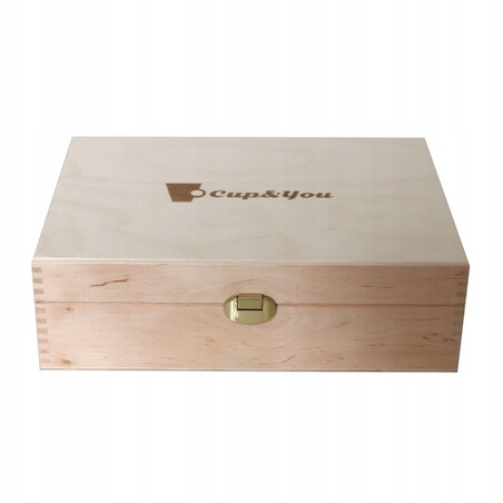 Drewniana solidna herbaciarka - zestaw 60szt różnych herbat sypanych liściastych w saszetkach - na prezent upominek dla kobiety faceta mamy taty babci dziadka