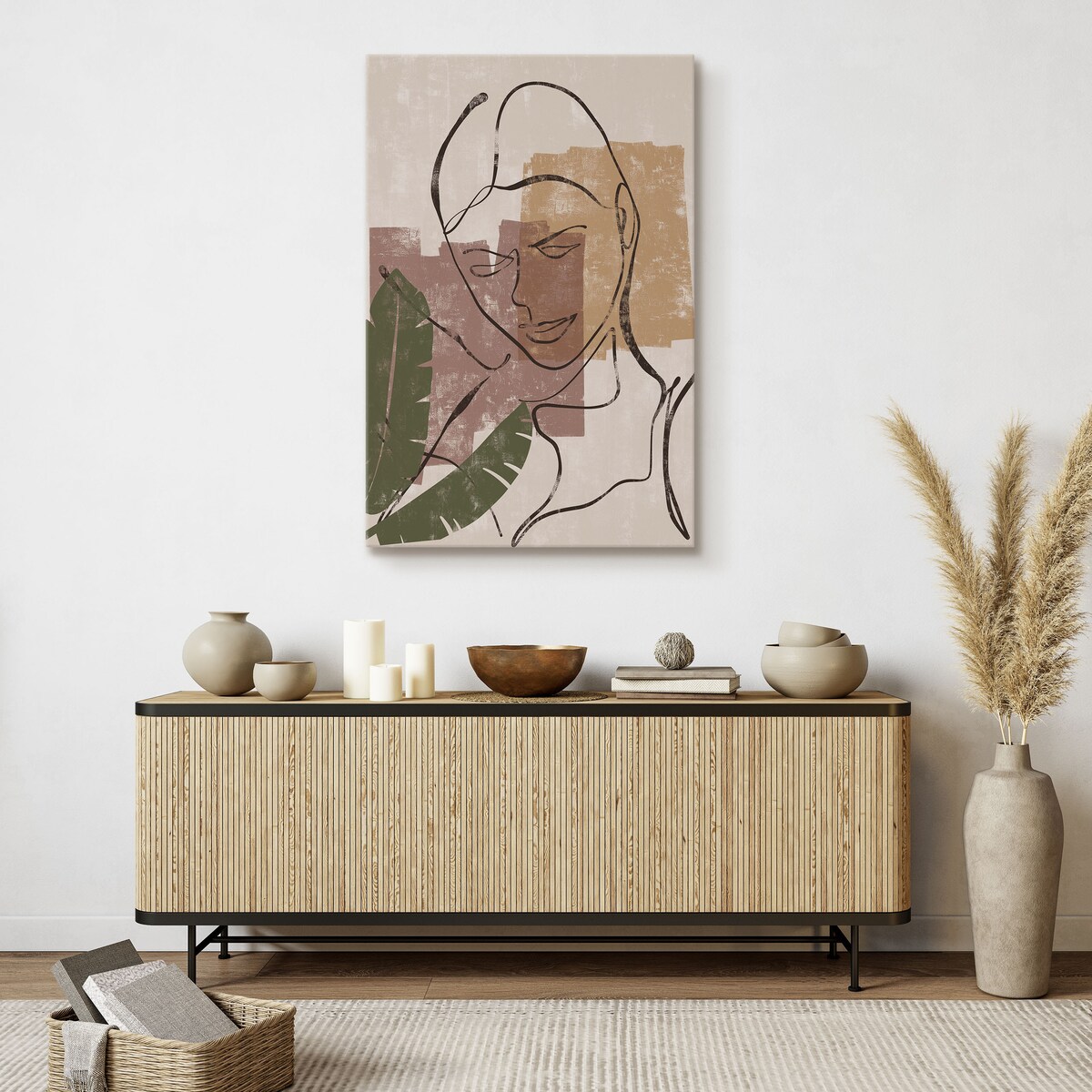 Obraz Kobieta Szkic Boho Natura Twarz 80x120cm