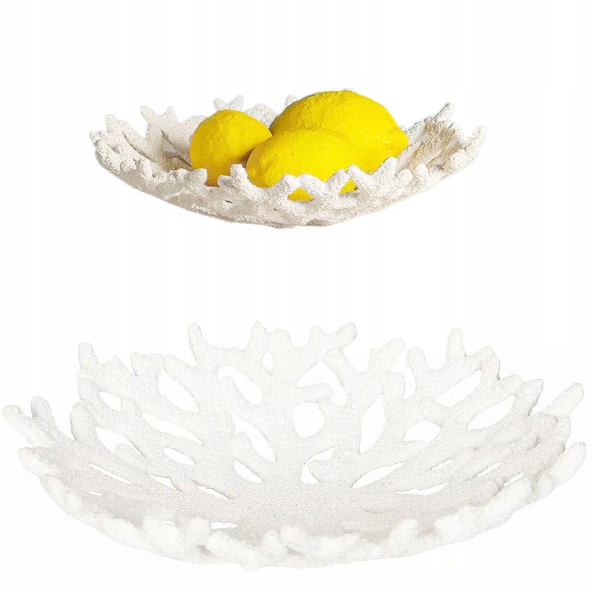 PATERA NA OWOCE DEKORACJE BIAŁA RAFA KORALOWA marynistyka na stół do salonu