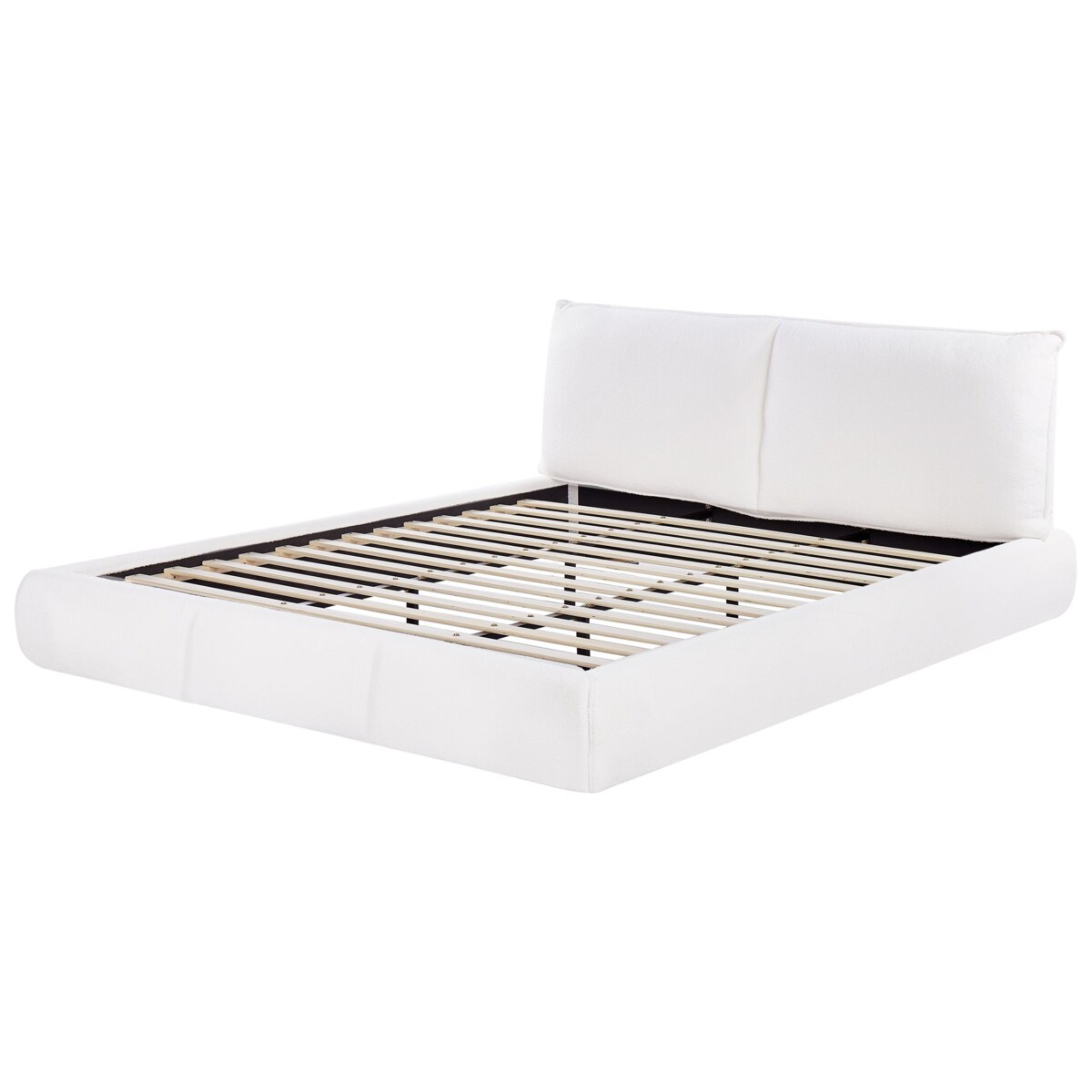 Łóżko boucle 180 x 200 cm białe VINAY