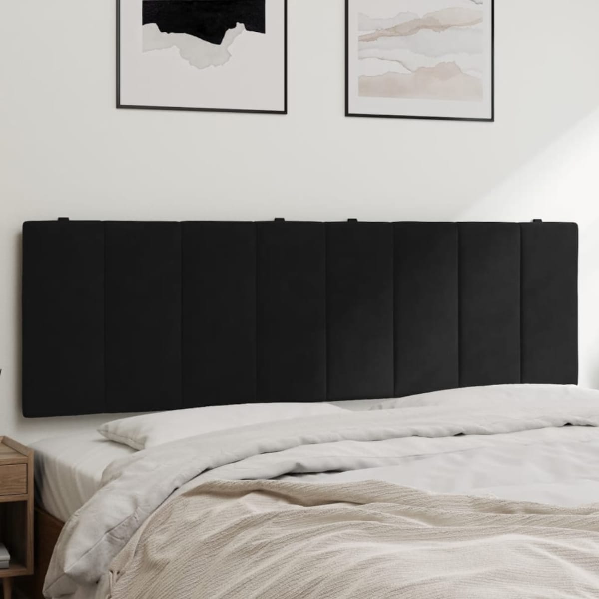 vidaXL Poduszka na wezgłowie, Hanko, czarna, 160 cm, aksamitna