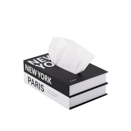 Pojemnik pudełko na chusteczki SHP BOOKER biały / czarny