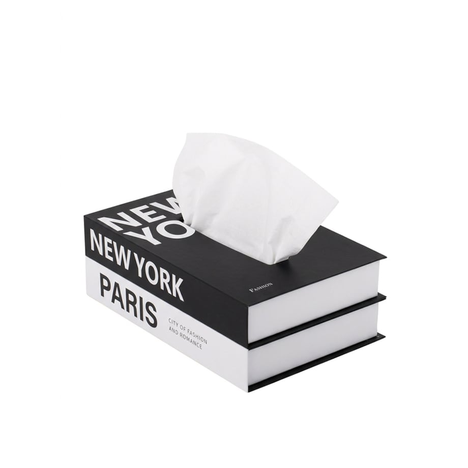 Pojemnik pudełko na chusteczki SHP BOOKER biały / czarny