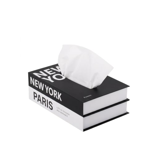 Pojemnik pudełko na chusteczki SHP BOOKER biały / czarny