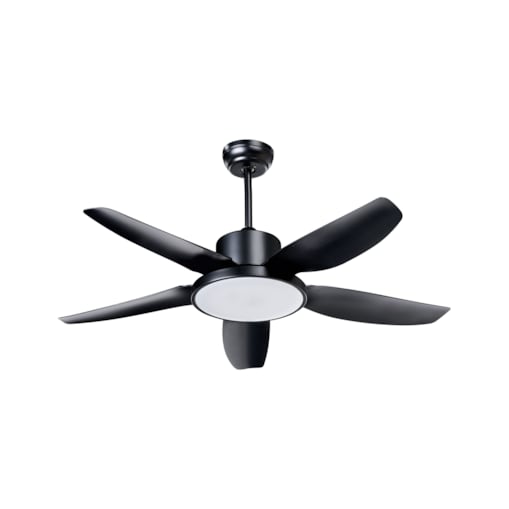 Wentylator sufitowy z lampą LOUVET Czarny