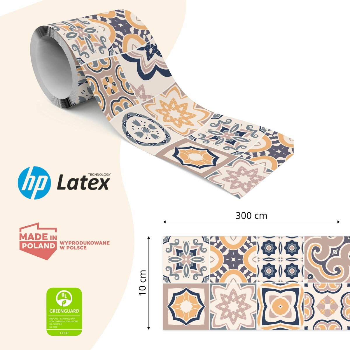 Samoprzylepny Pasek Dekoracyjny Do Kuchni MOZAIKA Marokańska Ornamenty