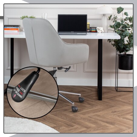 Krzesło biurowe fotel obrotowy welurowy szary do biurka toaletki