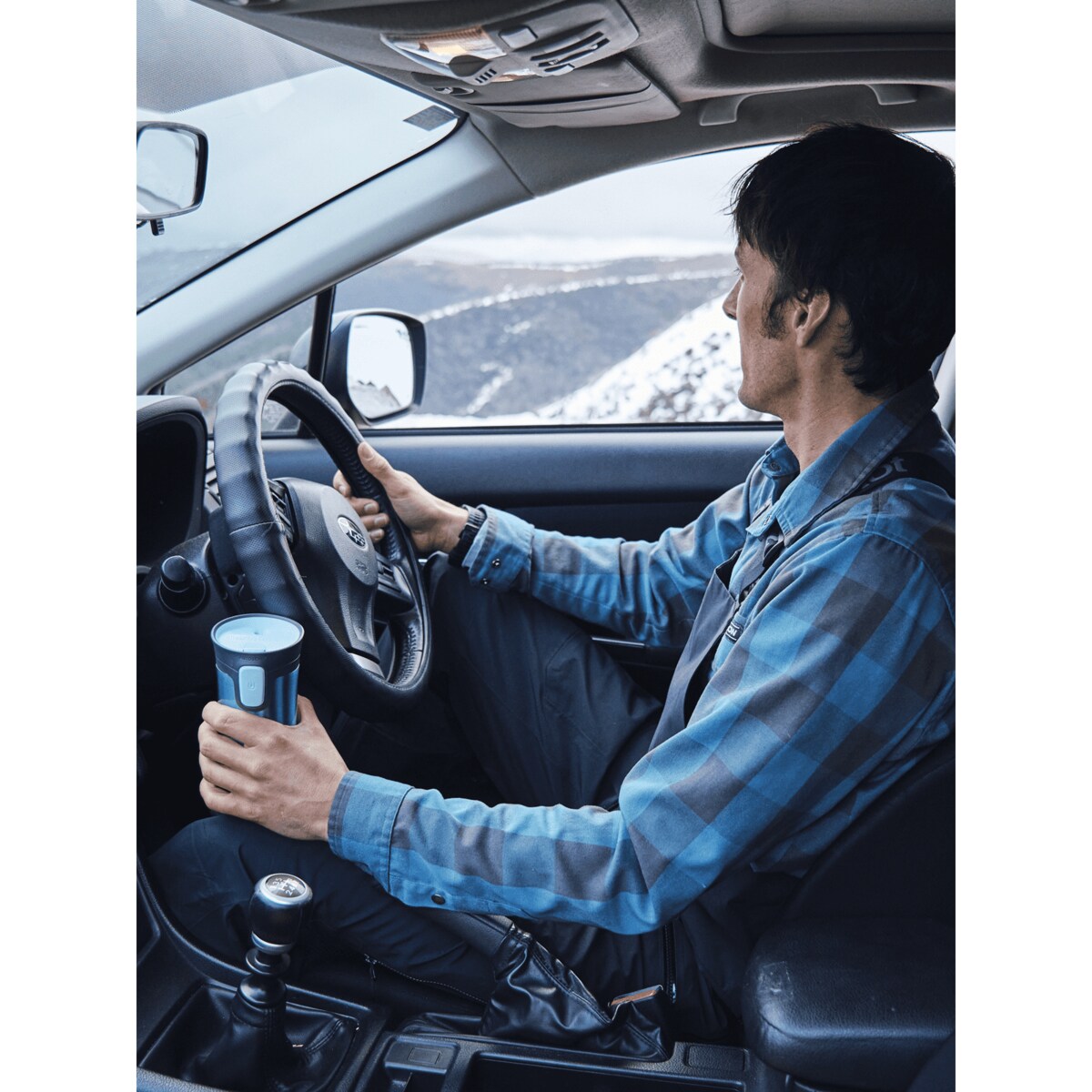 Kubek termiczny Contigo Pinnacle 300 ml z nadrukiem - Pansy - turkusowy