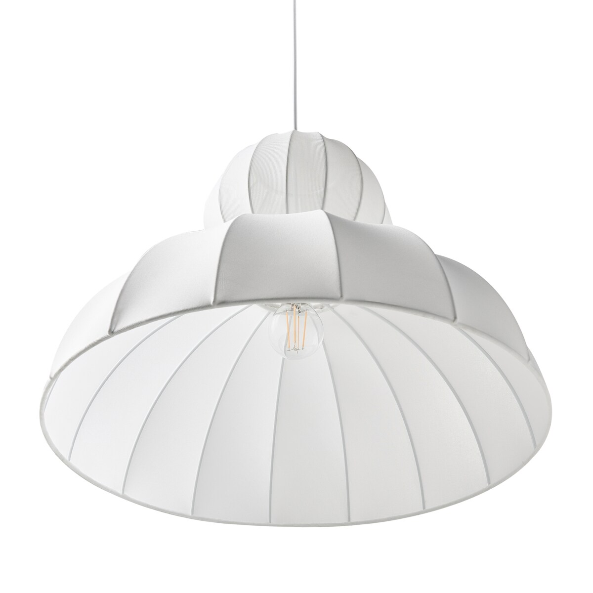 Lampa wisząca GOELETTE Jedwab syntetyczny Biały