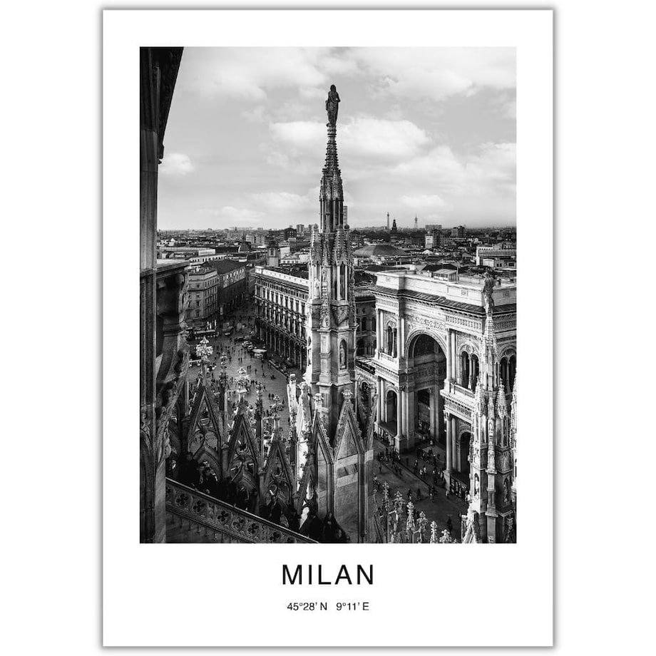plakat milan - mediolan 70x100 cm