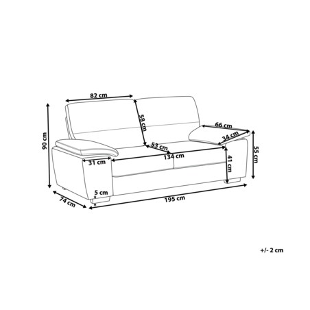 Sofa 3-osobowa jasnobeżowa VOGAR