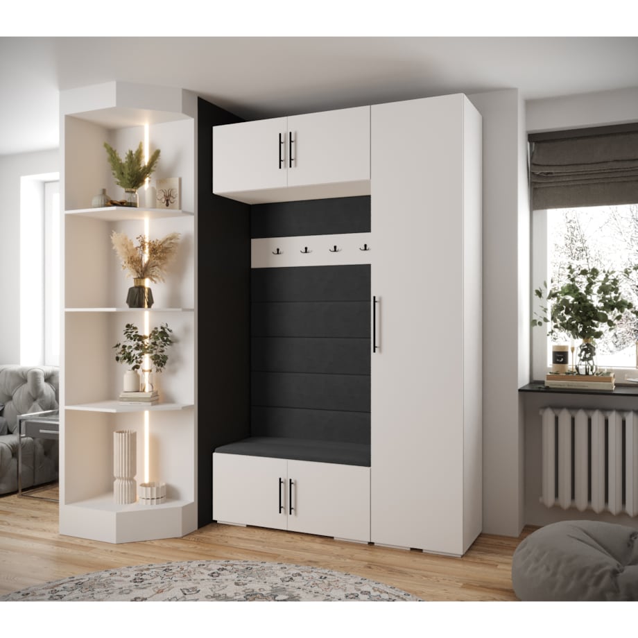 Garderoba do przedpokoju INOVA 3 Z19 biały+czarny+manila18