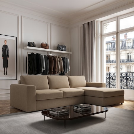 Sofa narożna prawa Baga XL camelowa