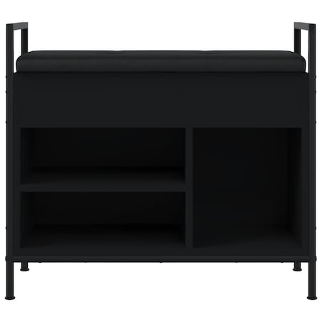 vidaXL Ławka na buty, czarna, 65,5x32x57,5 cm, materiał drewnopochodny
