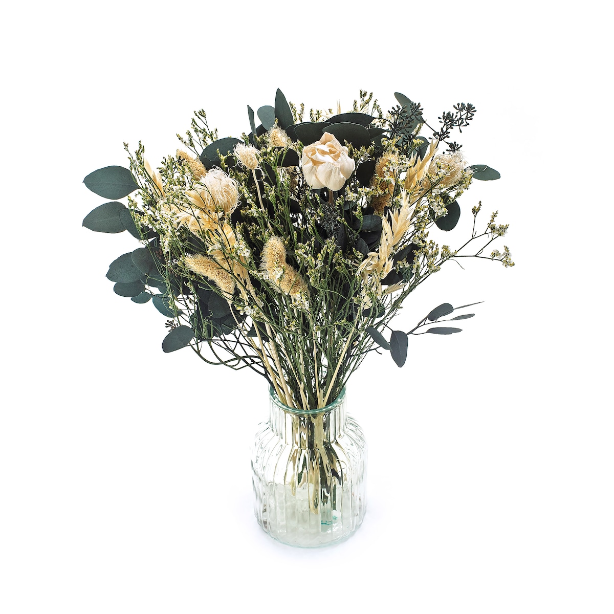 Bukiet suszonych kwiatów Grazia - eukaliptus, shola, koper włoski