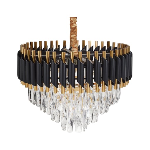 Żyrandol z kryształkami złoty ABELLAS