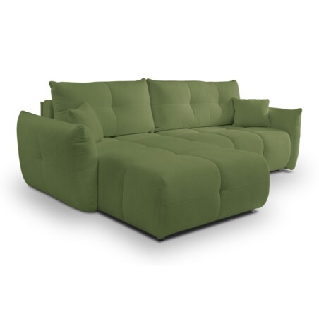 Narożnik z funkcją spania do salonu BOSE, lewostronny, zielony